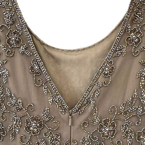 PISSARRO NIGHTS Brown Mocha Gown Beaded Mesh With Jacket Size 2 NWT - Picture 11 of 16